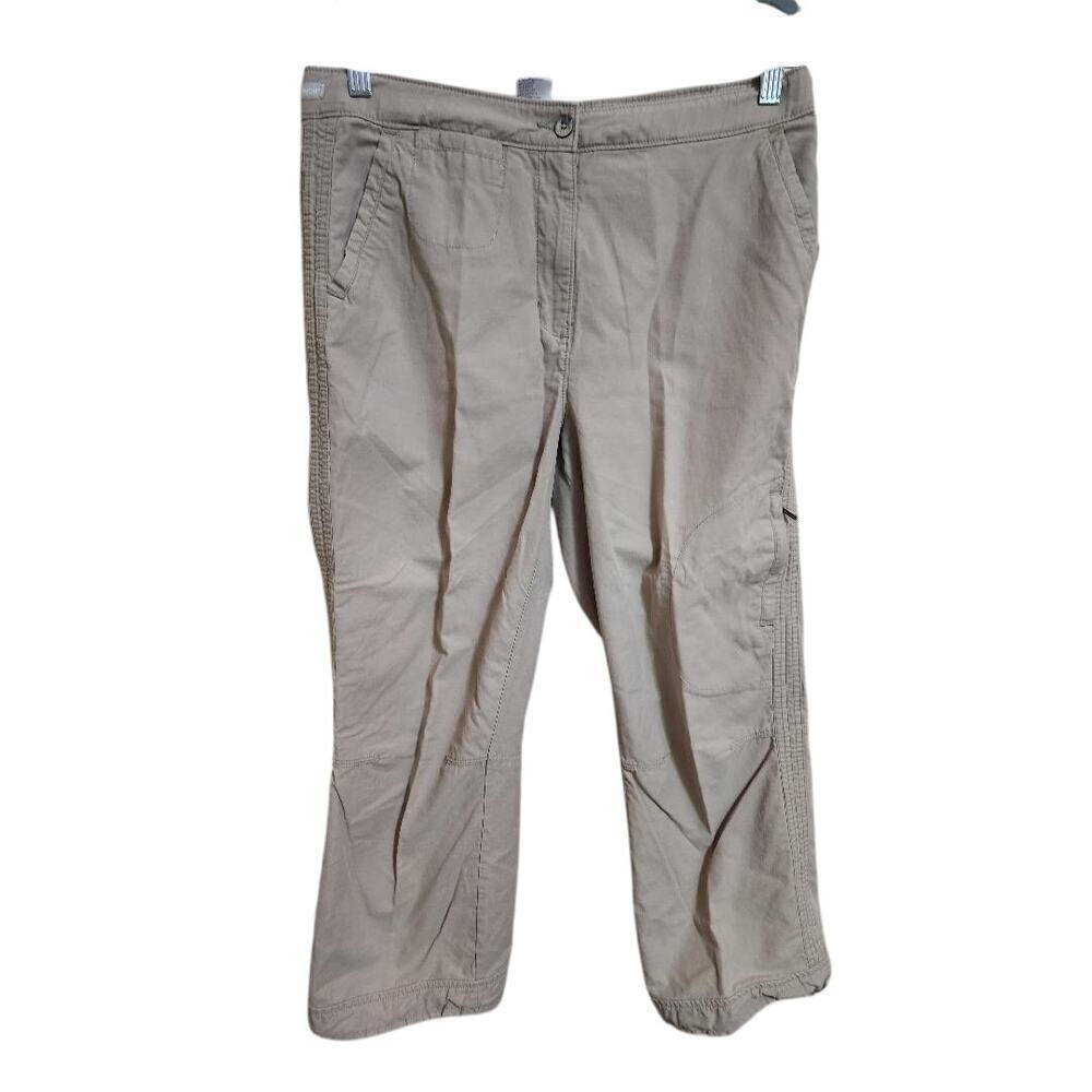 Women's Woolrich Khaki Capri Hiking Pants Size 10 Adjustable Waist
